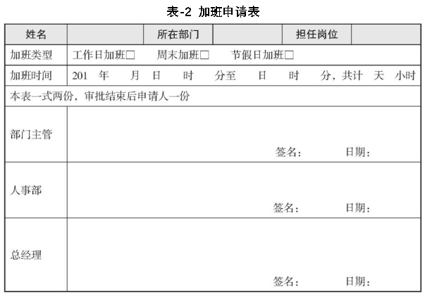 加班申请单
